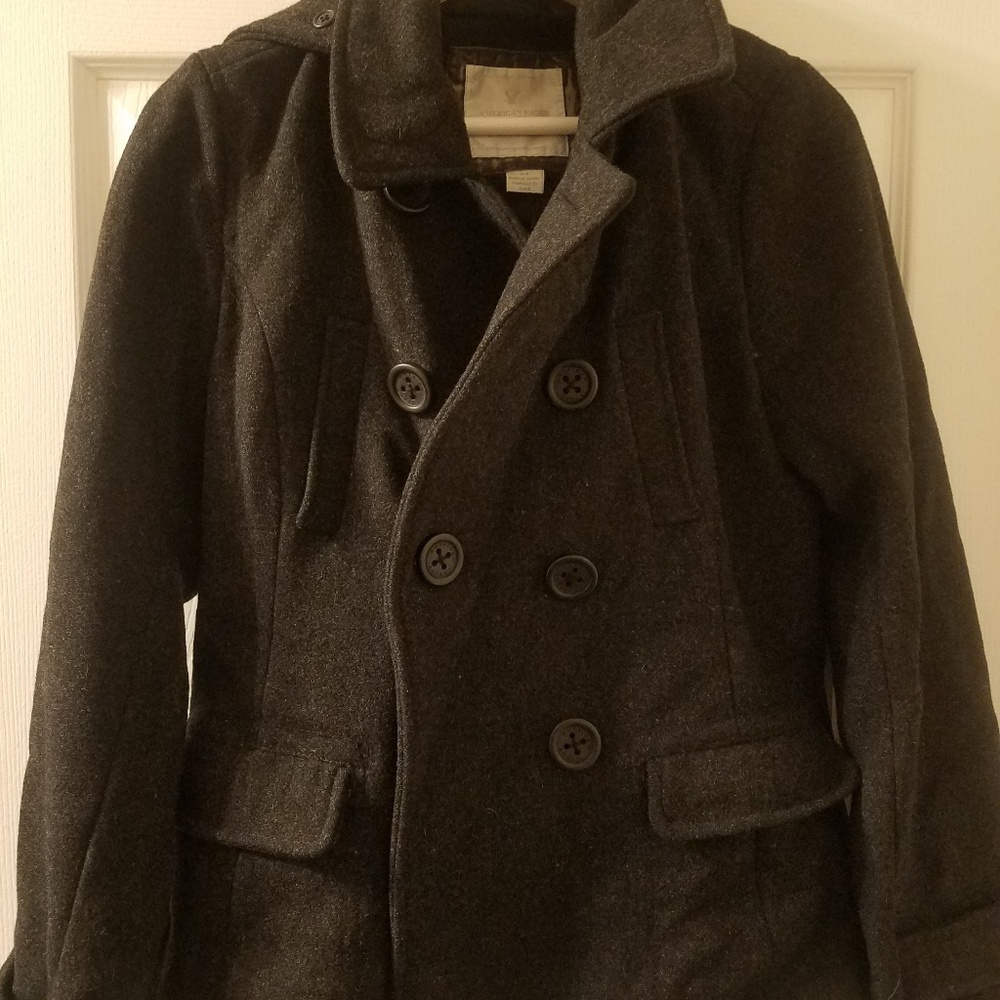 American Eagle rare hooded pea coat